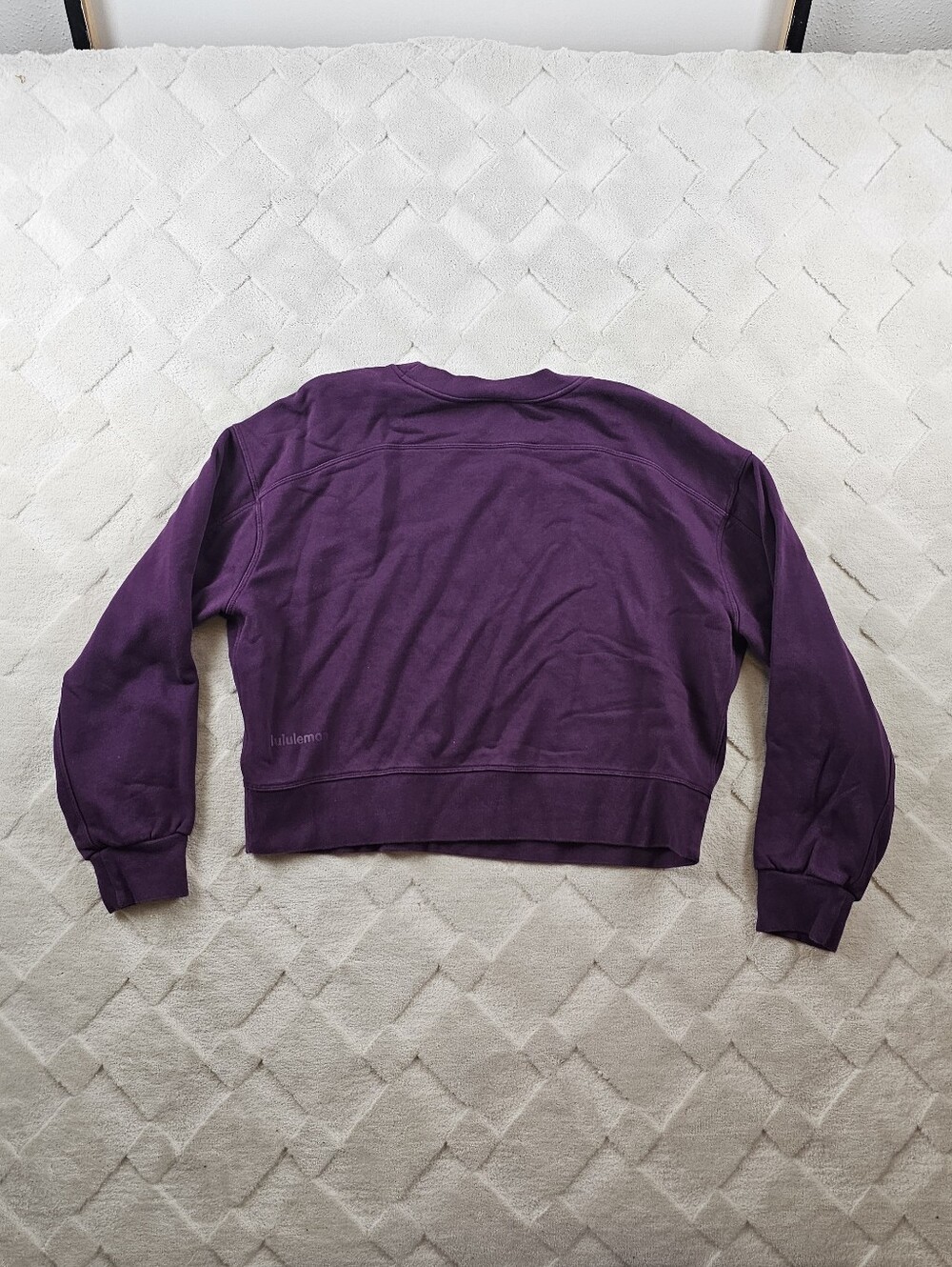 lululemon Perfectly Oversized Cropped Crewneck Sweatshirt Womens Large Pruple - Picture 6 of 8
